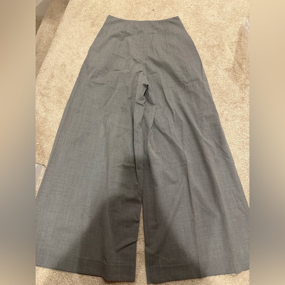 TWP Drew Pleated Wide Leg Dress pants in light heather grey wool blend 6 NWT - Picture 4 of 6